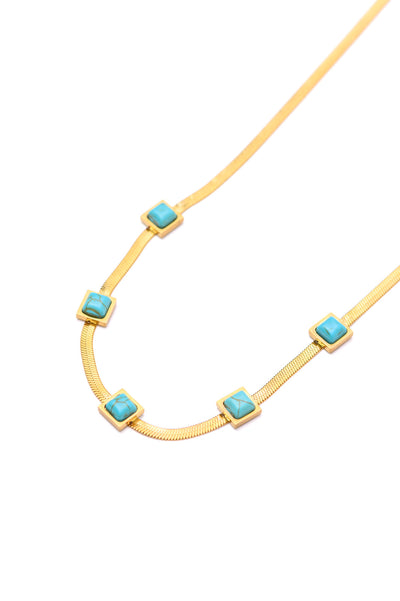 Turquoise Squares Necklace Womens Southern Soul Collectives 