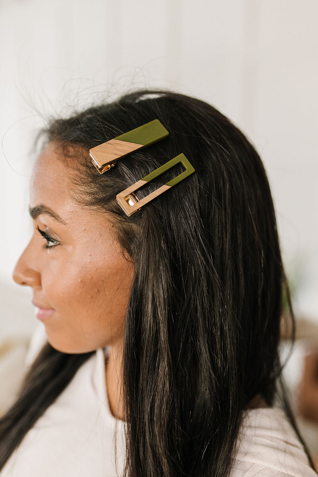 Two Tone Hair Clip Set in Green Womens Southern Soul Collectives 