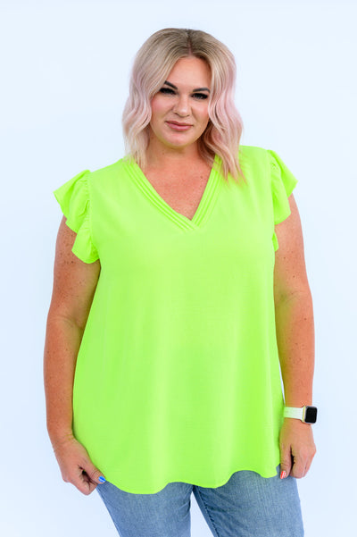 Under Neon Lights Ruffle Sleeve Top Womens Southern Soul Collectives 