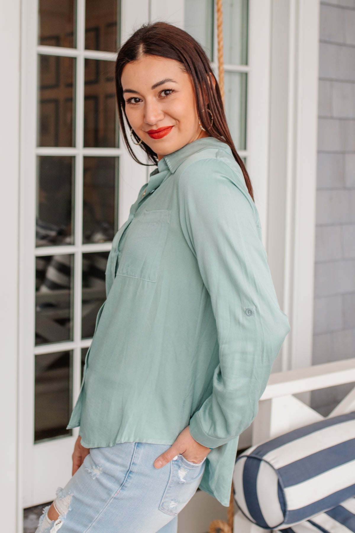 Unwavering Confidence Blouse in Light Blue Womens Southern Soul Collectives 