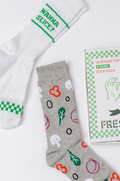 Veggie Pizza Sock Set 4 Pairs Womens Southern Soul Collectives 