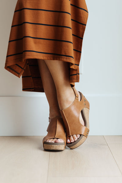 Walk This Way Wedge Sandals in Cognac Womens Southern Soul Collectives 