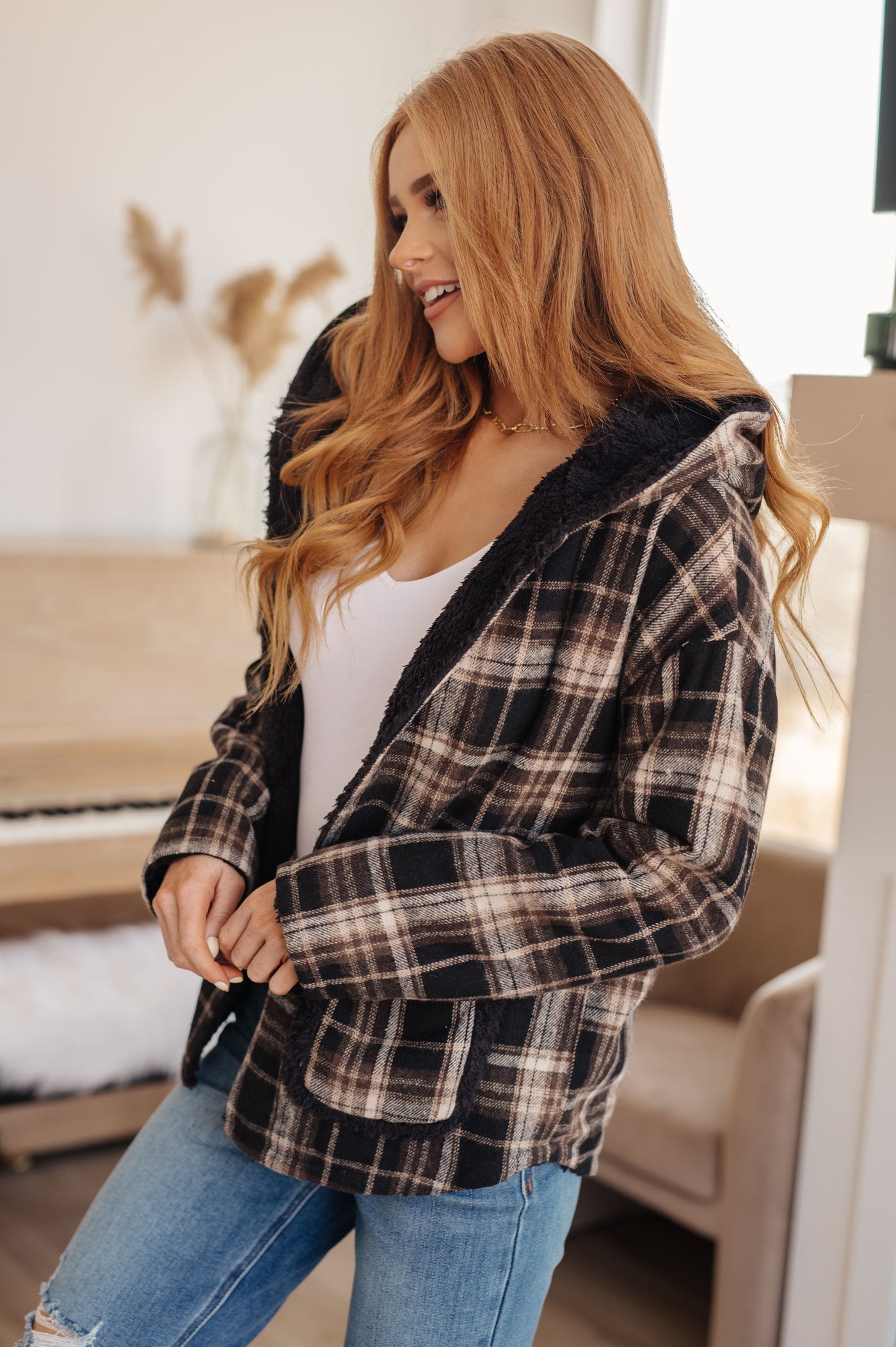 Warped Noise Reversible Plaid Shacket Womens Southern Soul Collectives