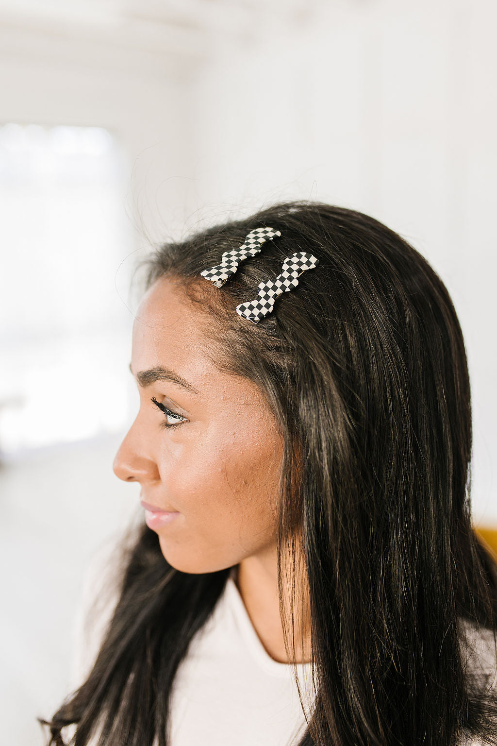 Wavy Clip Set in Checkered Black Womens Southern Soul Collectives 