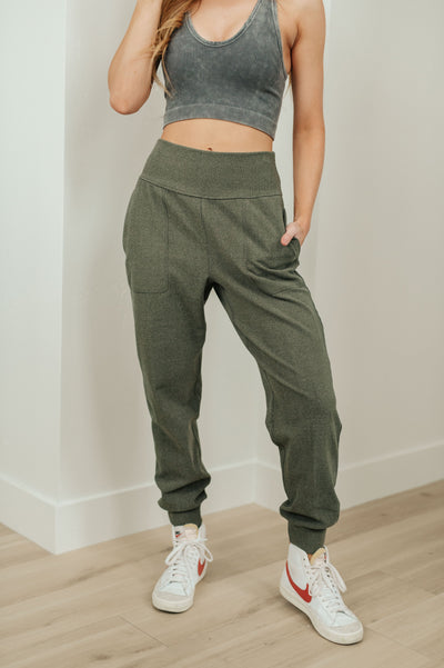 Where Are You High Rise Joggers in Olive Womens Southern Soul Collectives