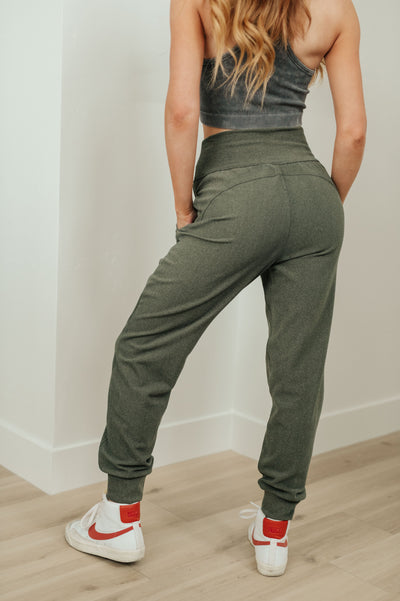 Where Are You High Rise Joggers in Olive Womens Southern Soul Collectives