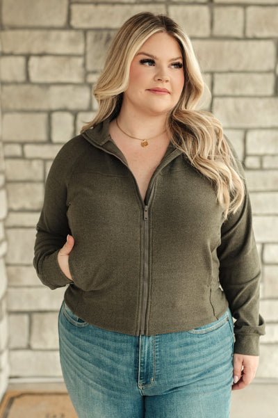 Where Are You Zip Up Jacket in Olive Womens Southern Soul Collectives