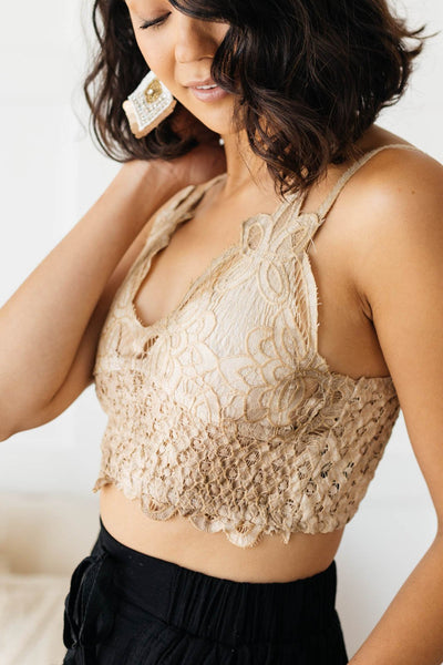 Live In Lace Bralette in Taupe Womens Southern Soul Collectives 