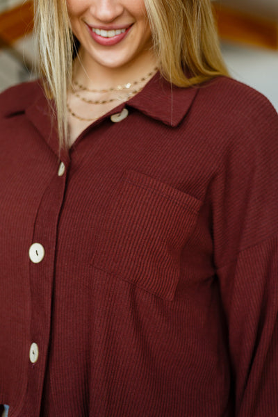 Wild Is The Wind Shacket in Maroon Womens Southern Soul Collectives 