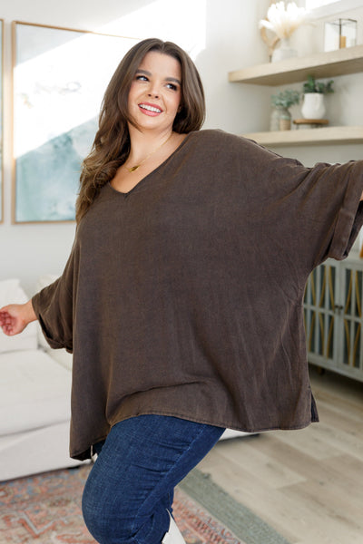 Wishy Washy Mineral Washed Oversized Top Womens Southern Soul Collectives