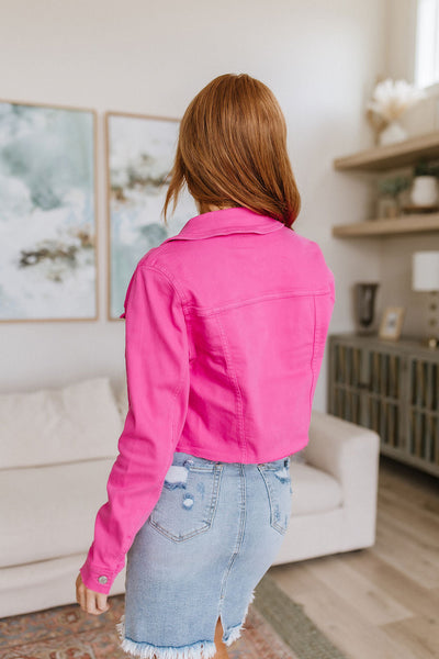 Judy Blue With a Whisper Denim Jacket in Hot Pink Womens Southern Soul Collectives 