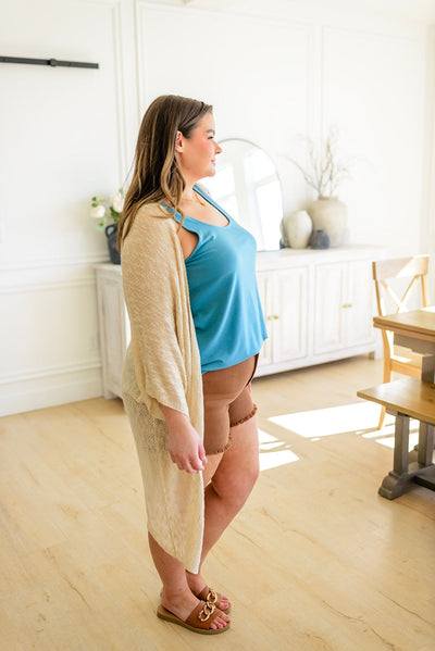 Work This Out Longline Cardigan In Natural Womens Southern Soul Collectives 