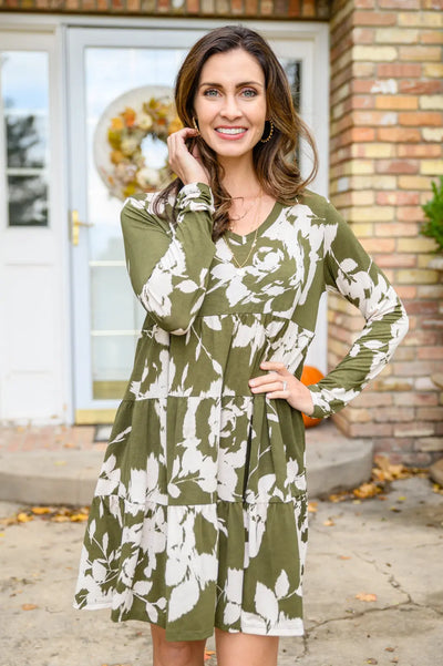 Worthwhile Moment Floral Tiered Dress In Olive Womens Southern Soul Collectives 