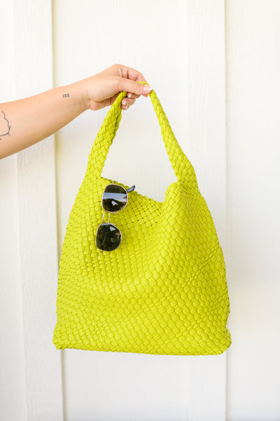 Woven and Worn Tote in Citron Womens Southern Soul Collectives 