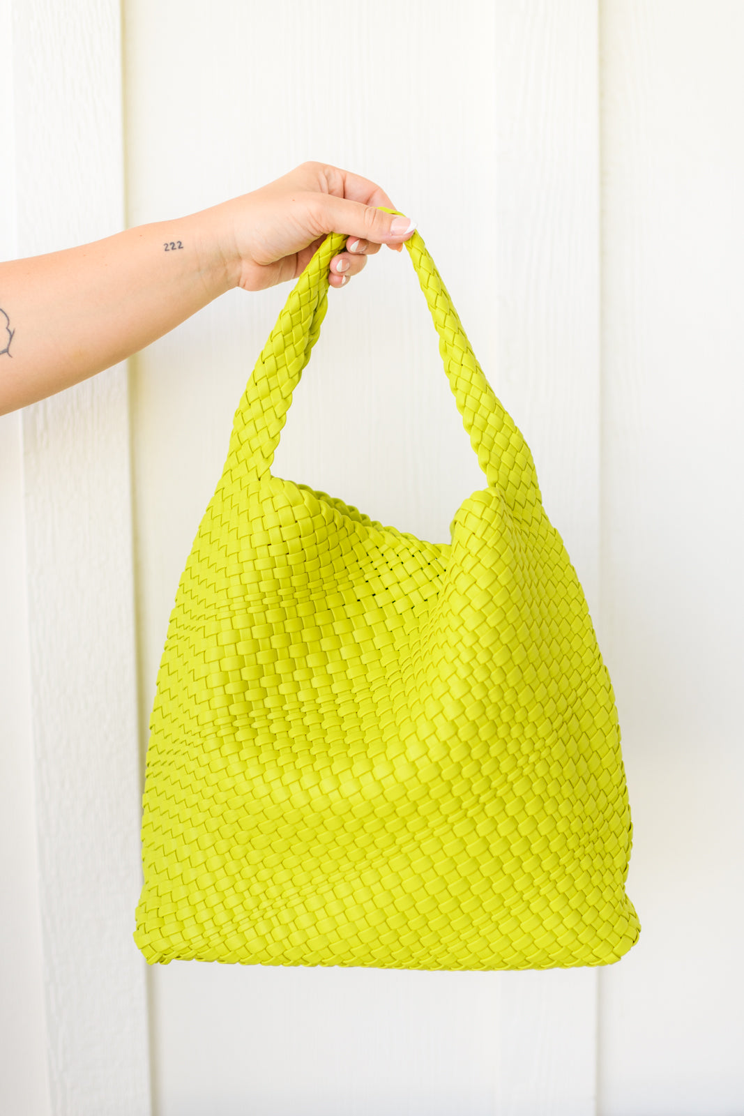Woven and Worn Tote in Citron Womens Southern Soul Collectives 