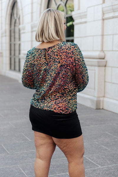 You Found Me Sequin Top in Navy Womens Southern Soul Collectives