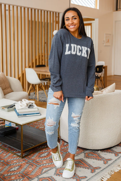 Your Lucky Crew Neck Sweater Womens Southern Soul Collectives 
