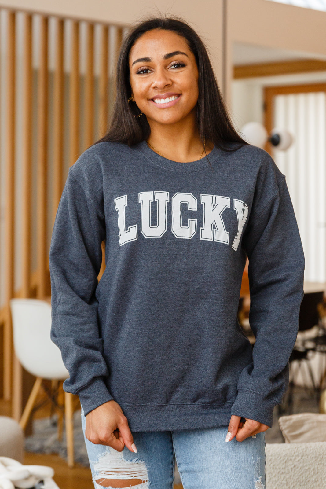 Your Lucky Crew Neck Sweater Womens Southern Soul Collectives 