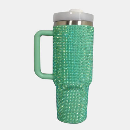 40 oz. Rhinestone Stainless Steel Tumbler with Straw in Multiple Colors  Southern Soul Collectives