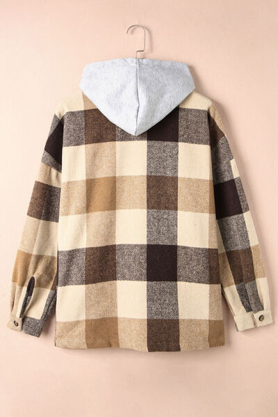 Button Up Plaid Hooded Jacket  Southern Soul Collectives