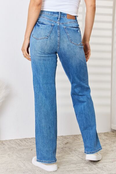 Judy Blue Full Size High Waist Distressed Straight-Leg Jeans  Southern Soul Collectives