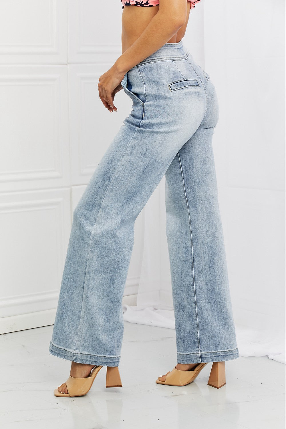 RISEN Full Size Luisa Wide Flare Jeans  Southern Soul Collectives 