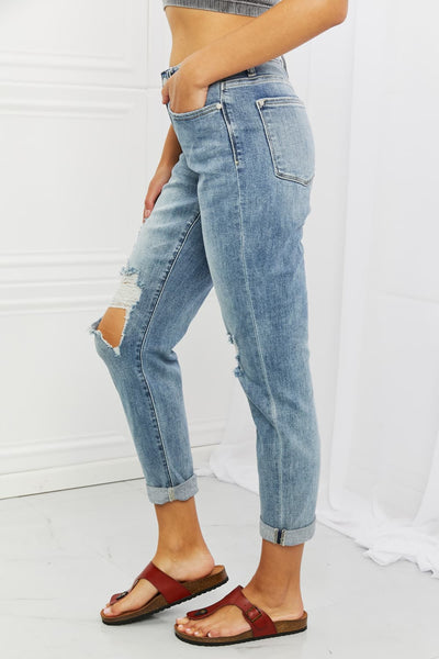 Judy Blue Malia Full Size Mid Rise Boyfriend Jeans  Southern Soul Collectives 