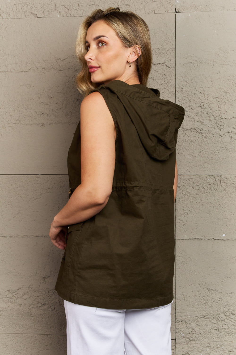 Zenana More To Come Full Size Military Hooded Vest  Southern Soul Collectives 