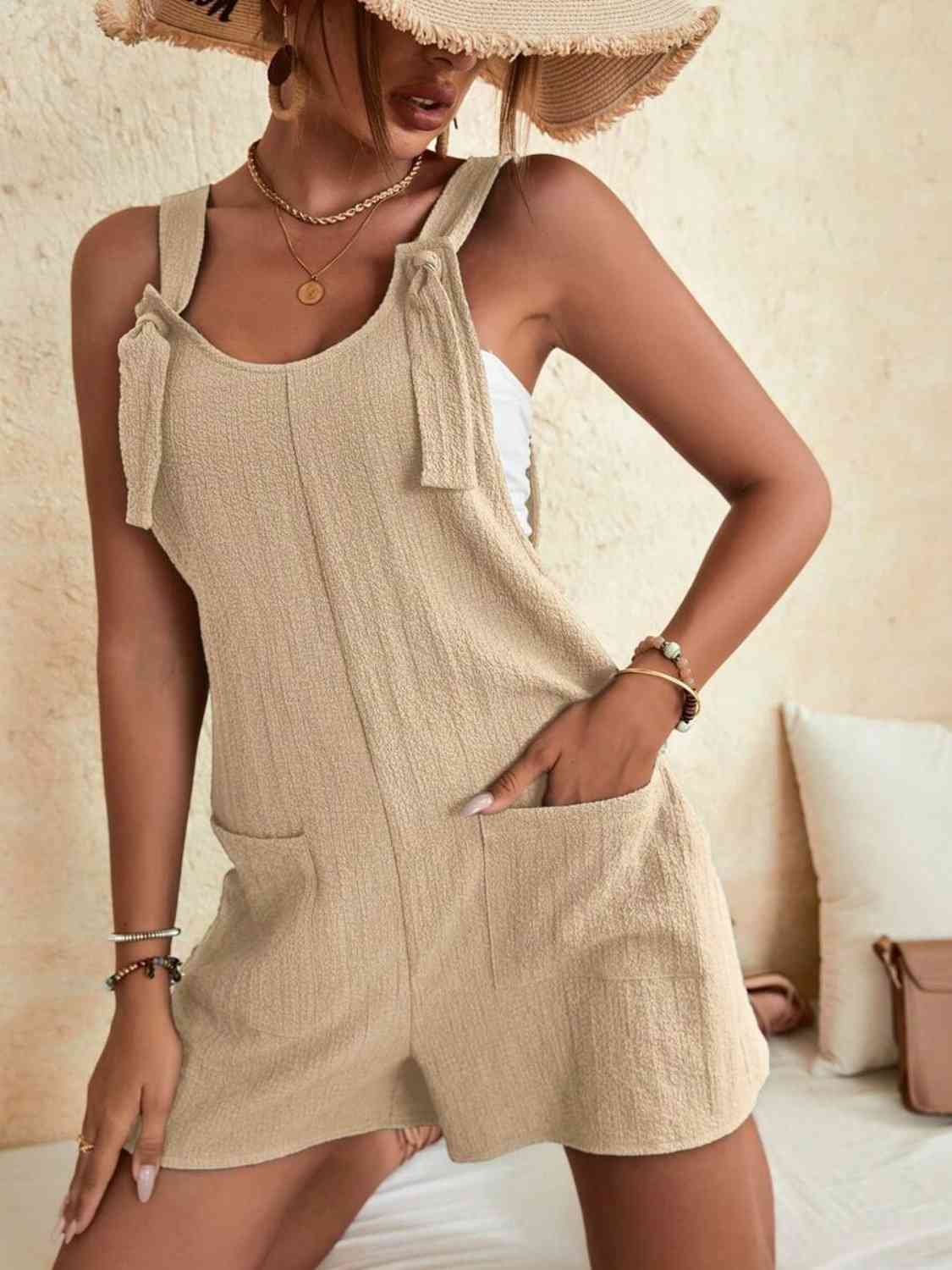 Full Size Scoop Neck Romper with Pockets  Southern Soul Collectives