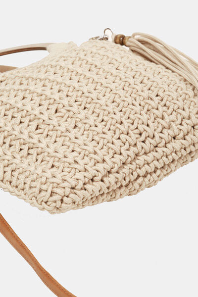 Crochet Knit Convertible Tote Bag with Tassel in Two Colors  Southern Soul Collectives