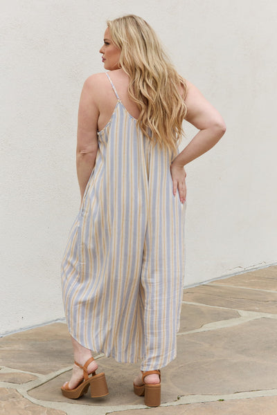 Multi Colored Striped Jumpsuit with Pockets  Southern Soul Collectives 