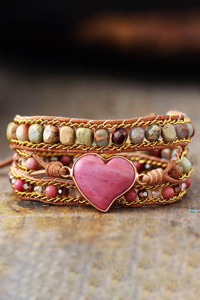 Handmade Heart Shape Triple Layer Beaded Bracelet  Southern Soul Collectives 