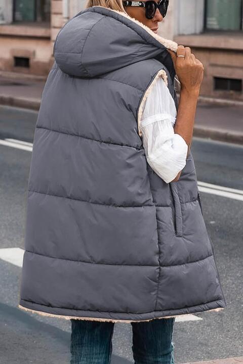 Zip-Up Longline Hooded Vest  Southern Soul Collectives