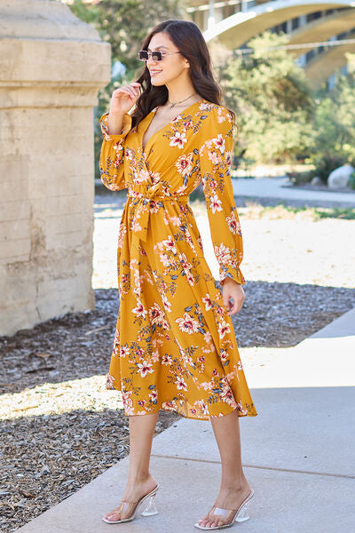 Floral Tie Back Flounce Sleeve Dress in  Southern Soul Collectives