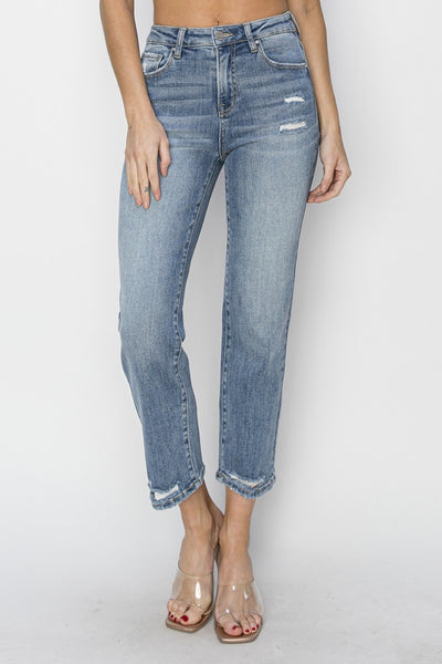 RISEN High Waist Distressed Cropped Jeans  Southern Soul Collectives