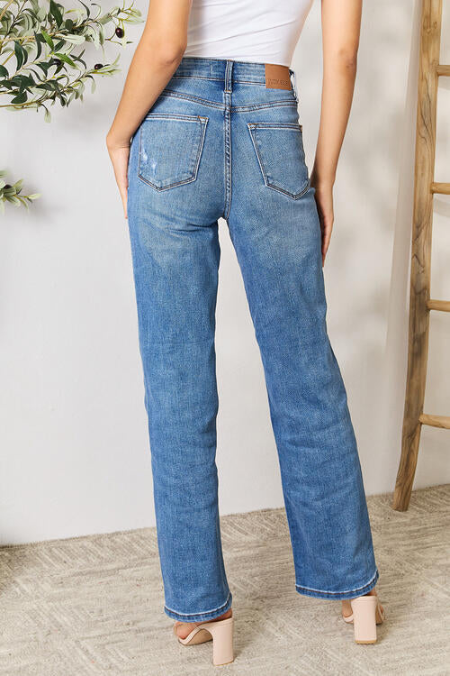 Judy Blue High Waist Distressed Straight Leg Jeans  Southern Soul Collectives