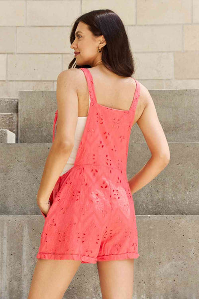 Playful Mindset Full Size Crochet Romper in Strawberry Pink  Southern Soul Collectives