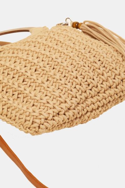 Crochet Knit Convertible Tote Bag with Tassel in Two Colors  Southern Soul Collectives