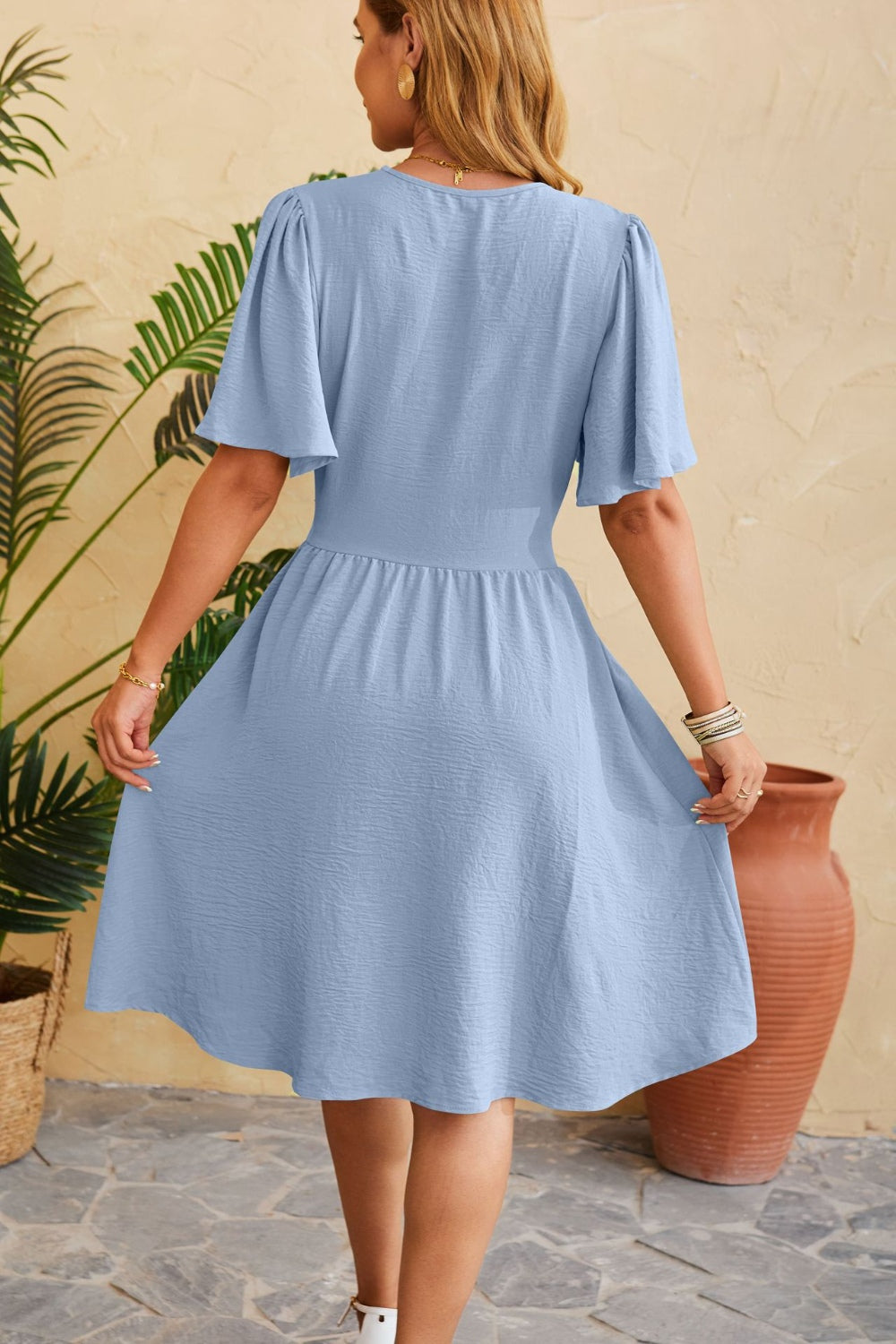 Ruched Surplice Short Sleeve Dress in Multiple Colors  Southern Soul Collectives