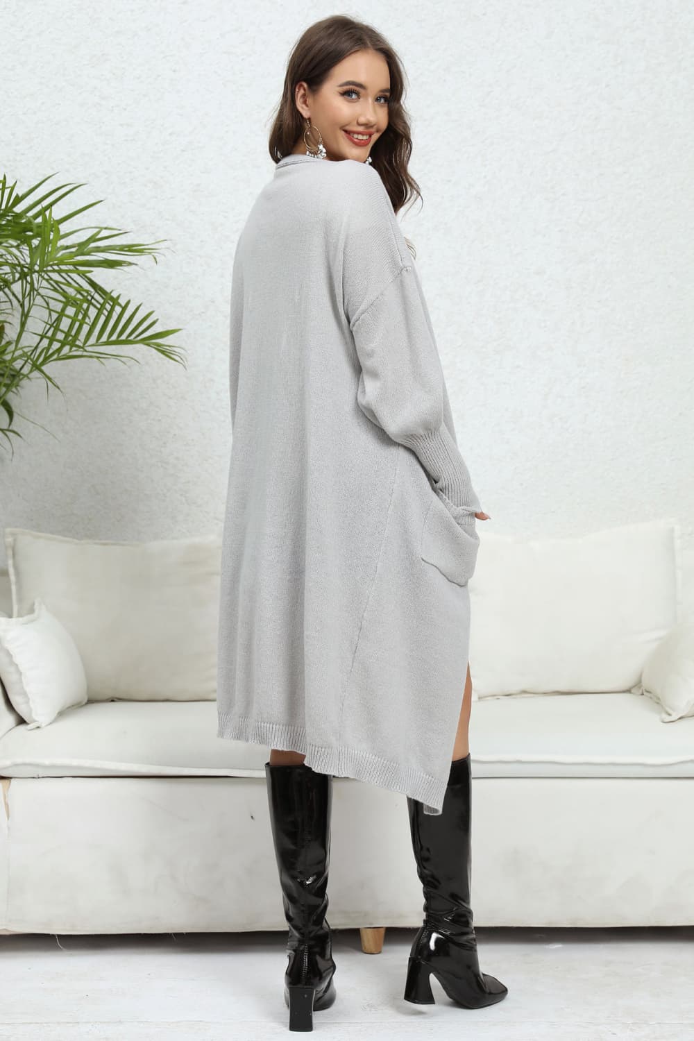 Open Front Dropped Shoulder Cardigan  Southern Soul Collectives 
