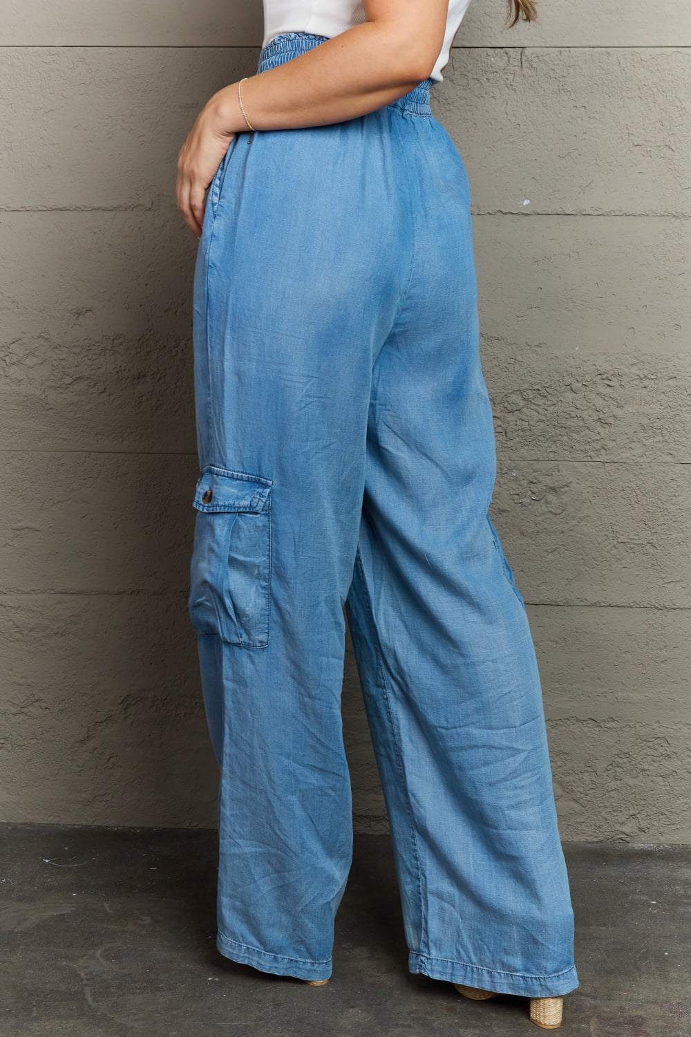 GeeGee Out Of Site Full Size Denim Cargo Pants  Southern Soul Collectives 
