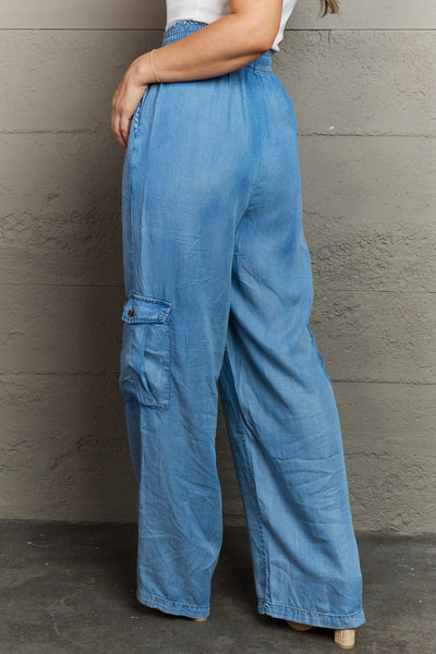 GeeGee Out Of Site Full Size Denim Cargo Pants  Southern Soul Collectives 