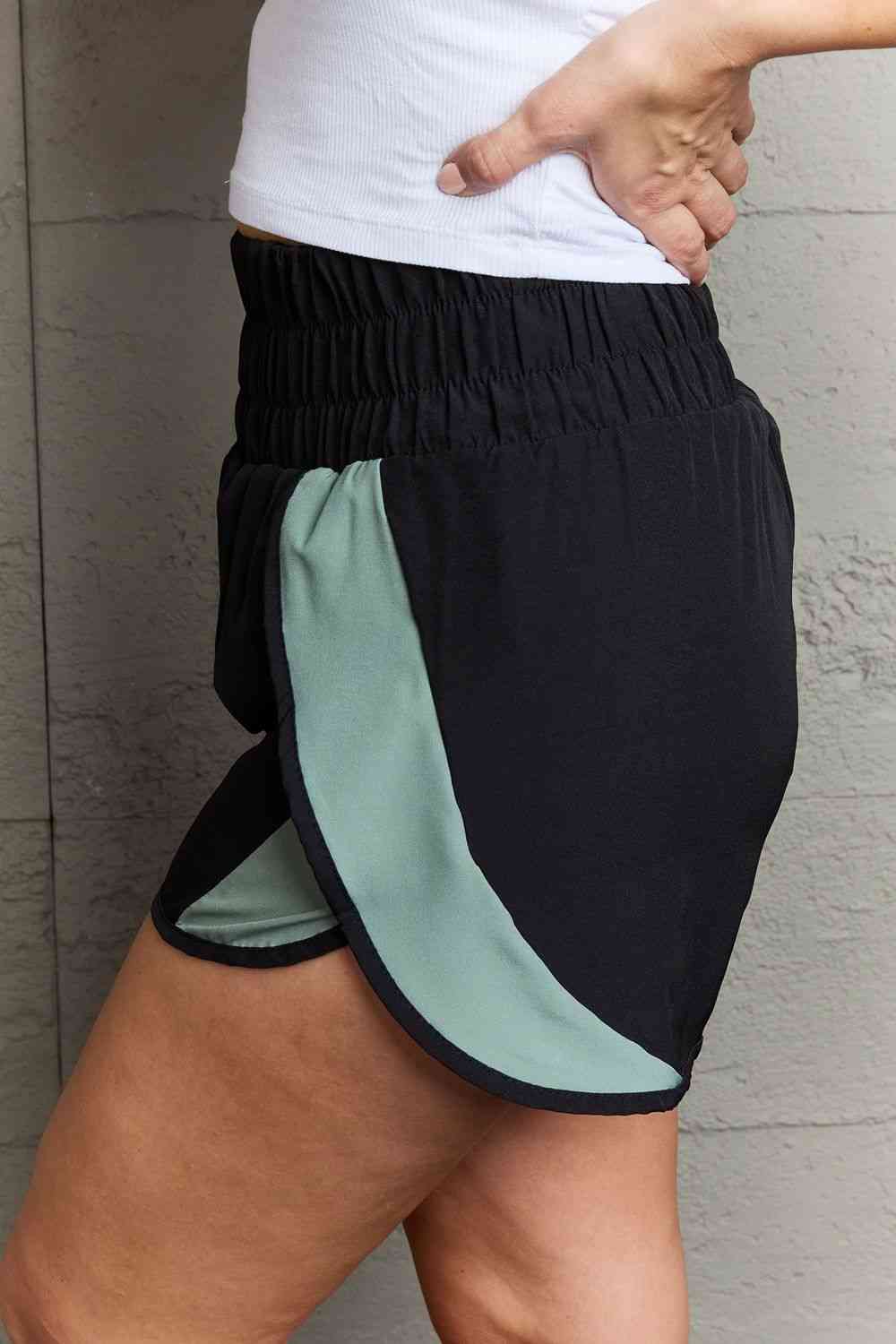 Put In Work High Waistband Contrast Detail Active Shorts in Black  Southern Soul Collectives