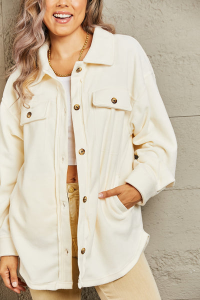Heimish Cozy Girl Full Size Button Down Shacket  Southern Soul Collectives 