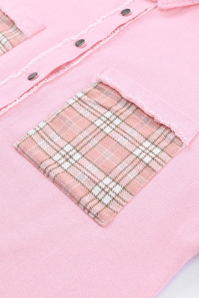 Plaid Raw Trim Shacket  Southern Soul Collectives 