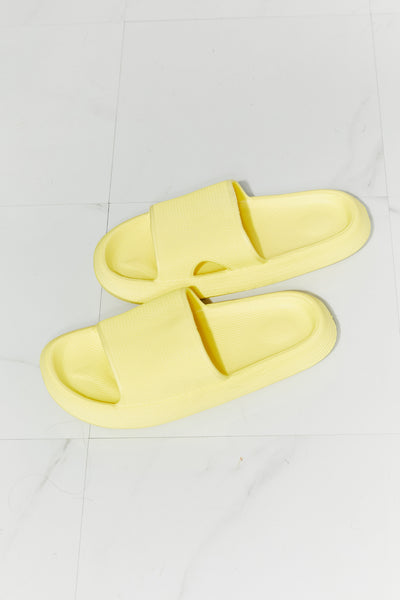 Arms Around Me Open Toe Slide in Yellow  Southern Soul Collectives 