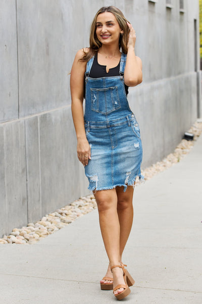 RISEN Olivia Denim Overall Mini Dress  Southern Soul Collectives 