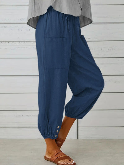 Decorative Button Cropped Pants  Southern Soul Collectives 