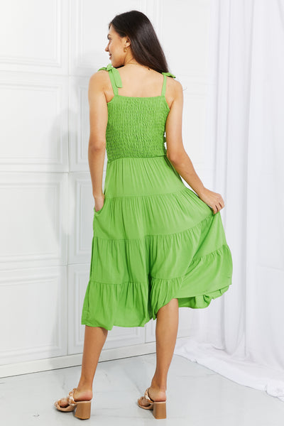 Summer Solstice Smocked Tiered Dress in Lime  Southern Soul Collectives 