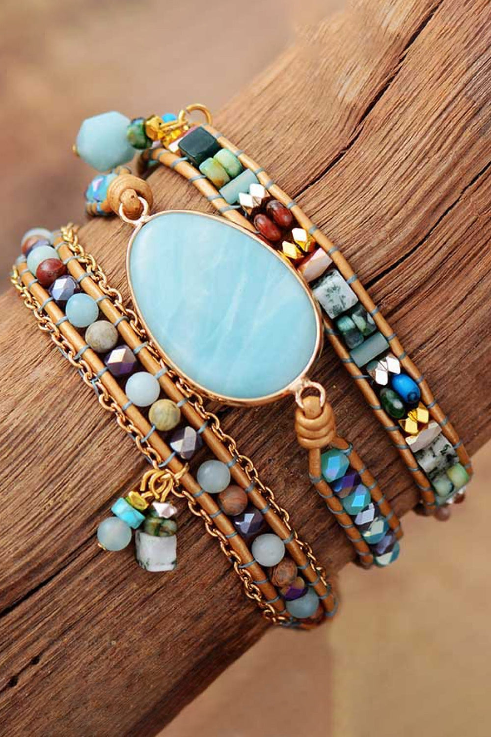 Handmade Natural Stone Beaded Triple Layer Bracelet  Southern Soul Collectives 